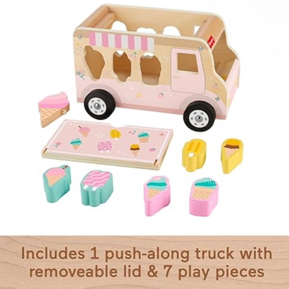 Fisher-Price Wooden Ice Cream Truck Shape Sorter - NEW - Picture 4 of 5